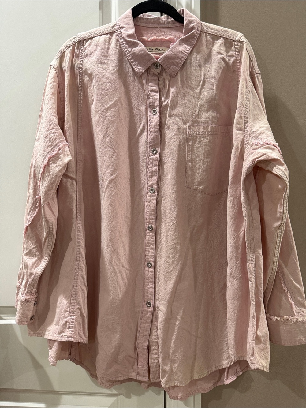 Free People We the Free Light Pink Button-Up Shirt